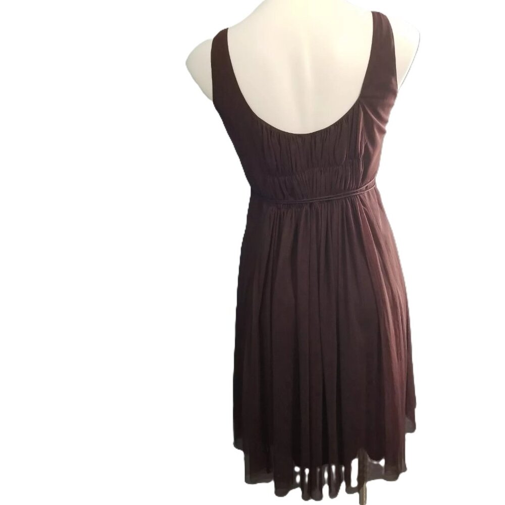 Anthropologie Moulinette Soeurs Brown Tulle Pleated Sleeveless Dress Size 12 NWT - Picture 7 of 13